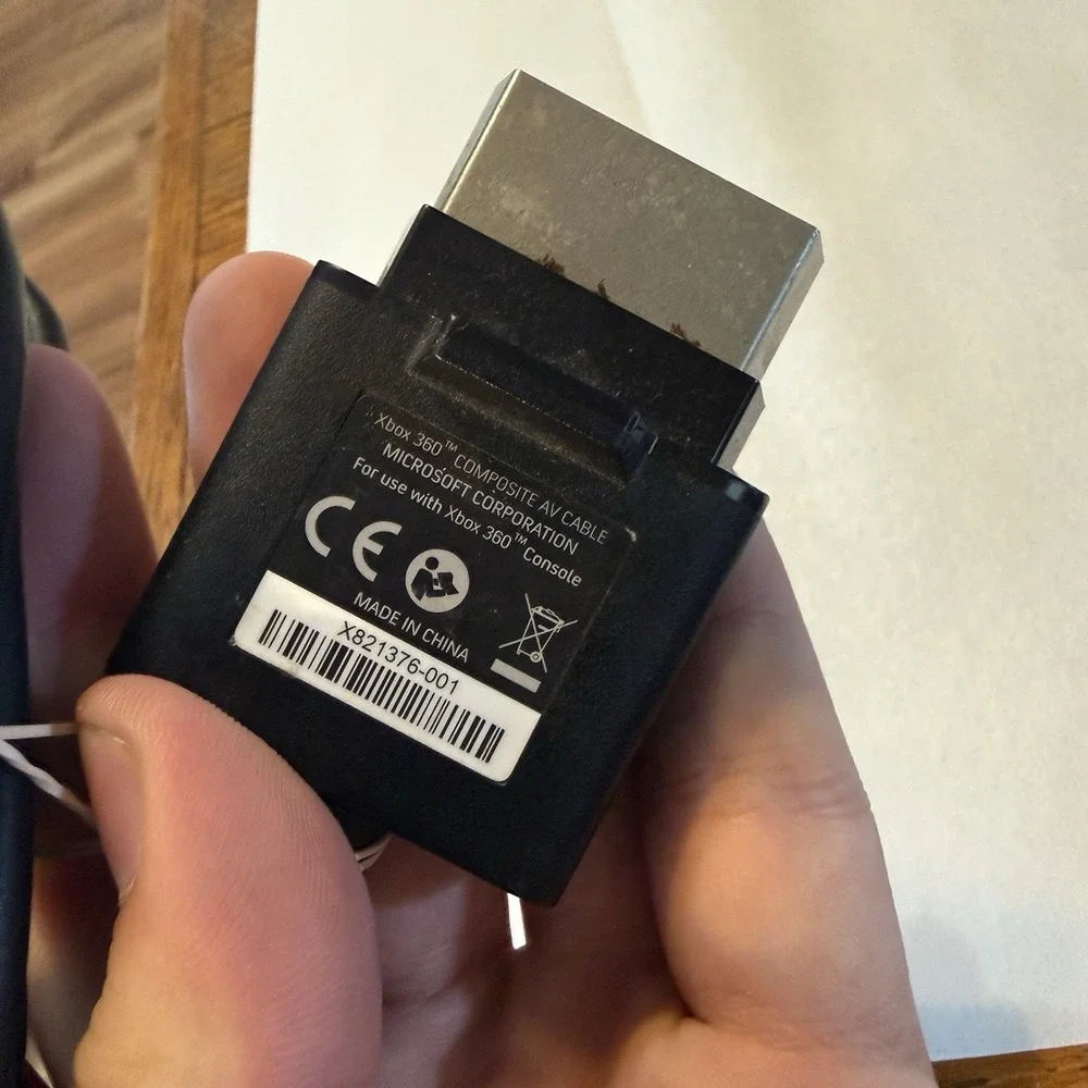 Genuine Official OEM Microsoft XBOX 360 Composite AV Cable X821376-001 Tested